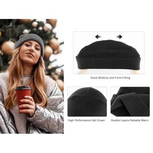 Home Prefer Beanie Hat for Men Women Winter Hats for Men Women Warm Cuff Beanie Knit Skull Cap for Running Hiking Gardening