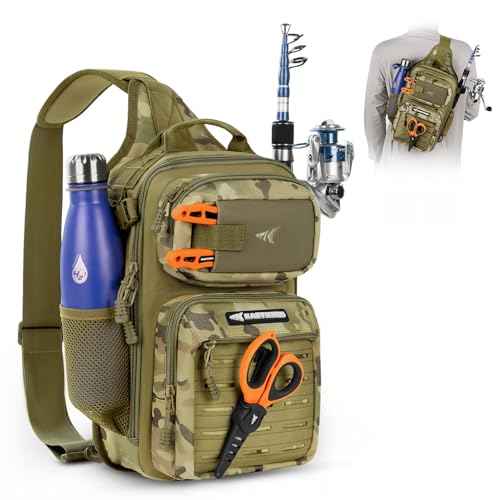KastKing BlowBak Tactical Sling Tackle Bag-Lightweight Fishing Backpack Storge Fishing Gear and Equipment,Gift for Men