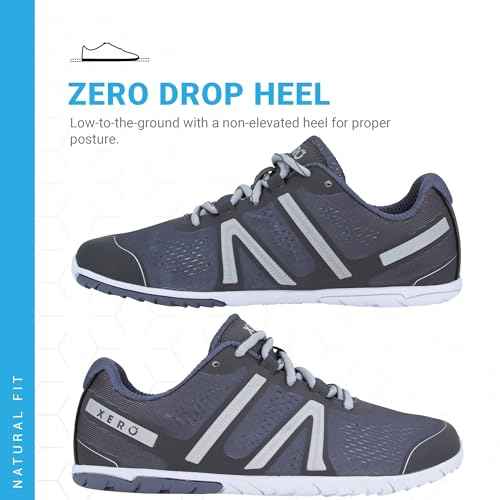 Xero Shoes Women's HFS Original Barefoot Running Shoes, Steel Gray, 5