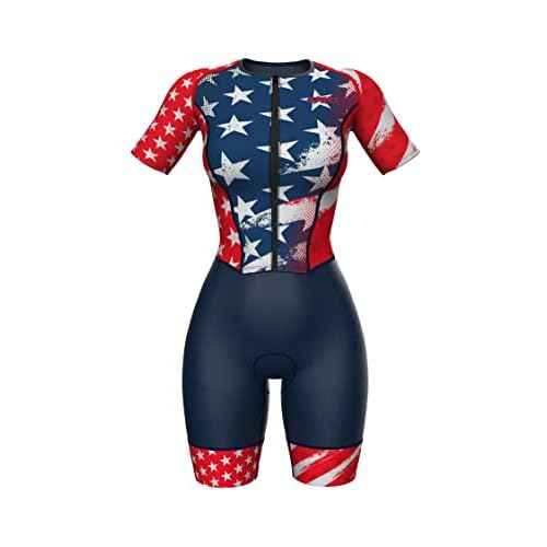 Sparx Aero Triathlon Suit Women Short Sleeve Tri Suit Women Running Swimming Cycling Skinsuit