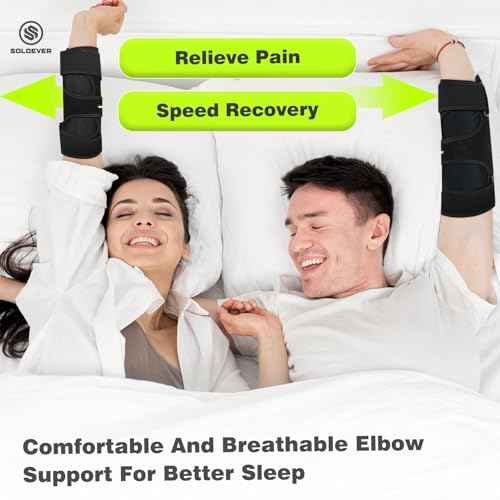 Cubital Tunnel Elbow Brace for Women&Men, Tennis Elbow Brace with Compression Sleeve Immobilizer, Comfortable Night Elbow Support, Elbow Splint for Tendonitis, Ulnar Nerve Entrapment, Sleeping