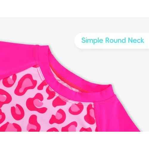 Girls Swimsuit Long Sleeve Rush Guard Bathing Suit Swimwear with Bikini Bottom Sun Protection