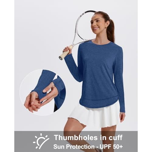 XIEERDUO Women's Workout Tops Long Sleeve Quick Dry UPF 50+ Sun Protection Shirts for Hiking Running S-3XL