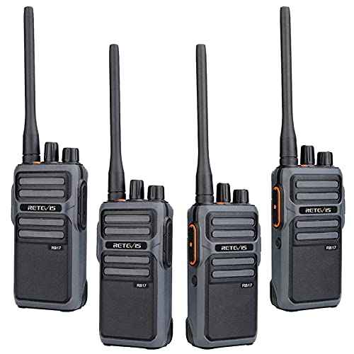 Retevis RB17 Walkie Talkies for Adults,Rechargeable 2 Way Radio with USB Charging,Durable Two Way Radios with 4400mAh Large Battery,Handsfree Emergency Alarm,for Gifts Skiing Hunting Outdoor(4 Pack)