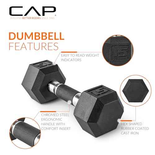 CAP 50 lbs Coated Dumbbell Set | Multiple Styles