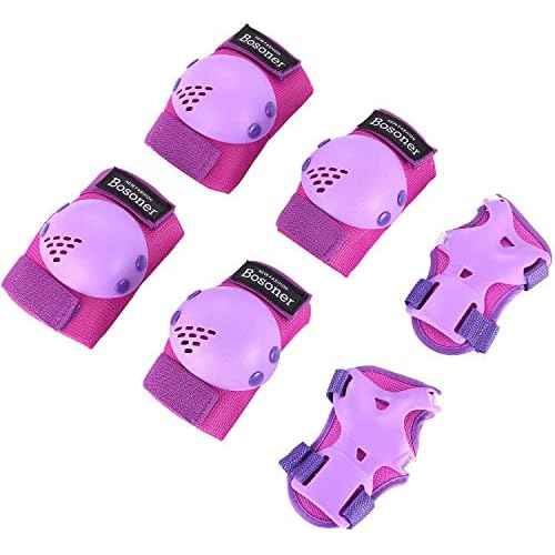 BOSONER Kids/Youth Knee Pads Elbow Pads Wrist Guards Set for 3-15 Years, Child Protective Gear Set for Roller Skates, Cycling, BMX Bike, Skateboard, Inline Skating, Scooter Riding Sports¡¦