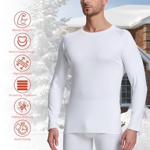 Men¡¯s Thermal Compression Shirts Long Sleeve Athletic Base Layer Top Fleece Lined Cold Weather Undershirt for Workout