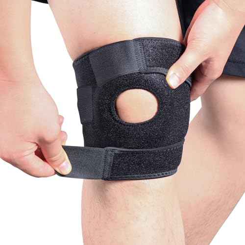 Knee Support Brace for Men Women, Adjustable Compression Sleeve Wrap Patellar Pad Tendon - Arthritis Pain, meniscus tear, Injury Recovery, Running
