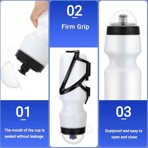 Mifoci Bike Water Bottle Cage with Bottle Bike Water Bottles and Holder 24oz Squeeze Sport Bicycle Accessories for Mountain Outdoor Cycling