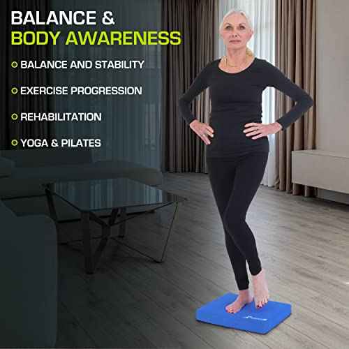 ProsourceFit Exercise Balance Pad ? Large Cushioned Non-Slip Foam Mat & Knee Pad for Fitness, Stability Training, Physical Therapy, Yoga 15"x19"