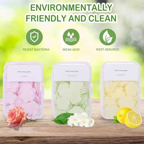600PCS Portable Mini Soap Sheets ? Scented Disposable Hand Washing Paper, Travel-Friendly & Water-Soluble Soap for Camping, Hiking & Outdoor Use