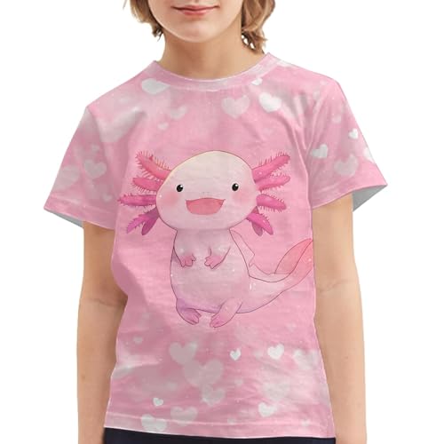 Xhuibop Kids Tshirts Girls Boys 3-16 Years Summer Clothes for Teens Loose Fitting Tops