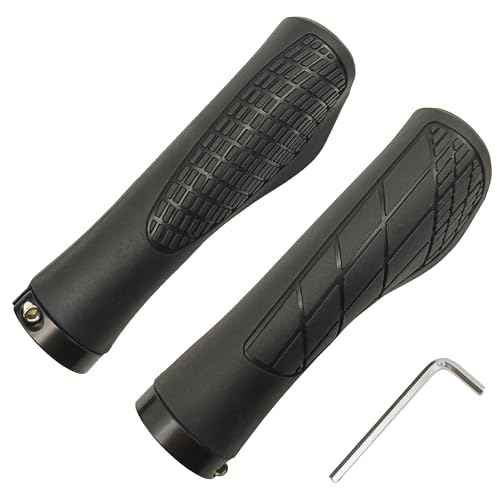Bicycle Handlebar Grips, Single Lock with Soft Rubber, Anti-Slip Handlebar Grips for Bike, MTB Grips Bicycle Grips for BMX, E-Bike, Scooter