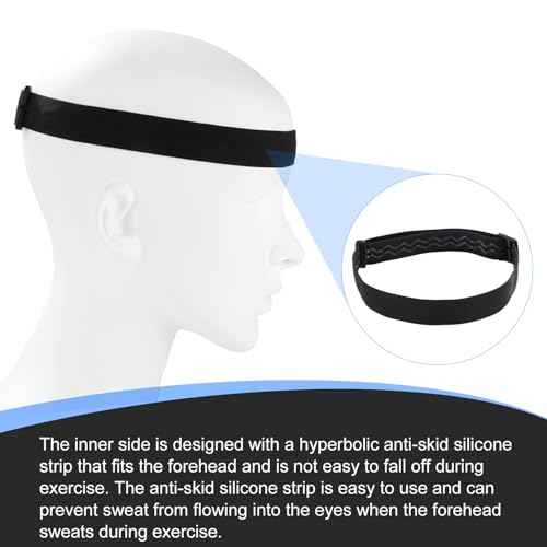 Elastic Headlamp Strap, Black Headlamp Strap Replacement Headband Comfortable Not Easy to Fall Headlamp Band Fit for Most Black Diamond Petzl Princeton Tec Energizer Fenix Pelican Streamlight