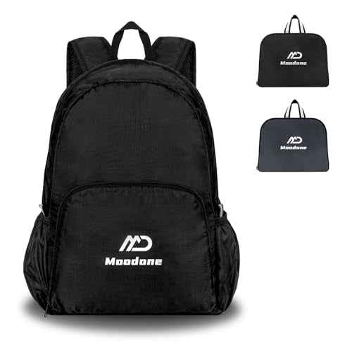 20L Ultra Lightweight Packable Backpack£¬Handy Foldable Waterproof Daypack for Travel, Collapsible Hiking Backpack Camping Outdoor Cycling Backpacking Women & Men, Black