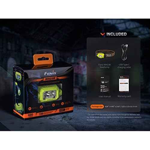 Fenix WH23R 600 Lumen USB Rechargeable Gesture/Motion Control spot/Flood headlamp with EdisonBright Accessory case Bundle