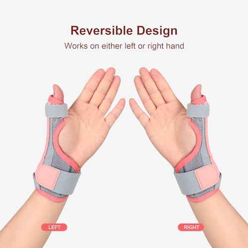 Cozyhealth Thumb Brace for Men and Women, CMC Joint Thumb Spica Splint for Pain Relief, Tendonitis, Thumb Wrist Stabilization Support for Right or Left Hand (A-Pink)