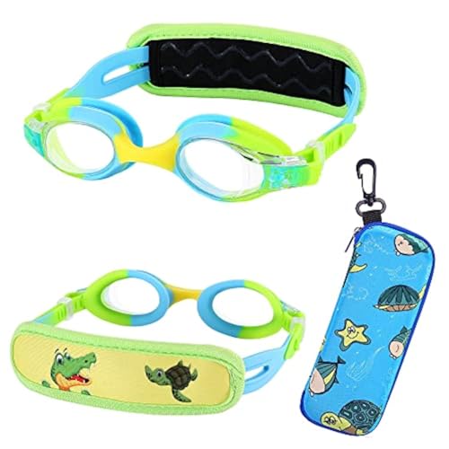 Kids Swim Goggles Age 2-6, Toddler Goggles No Hair Pull,Child Goggles Padded HeadBand