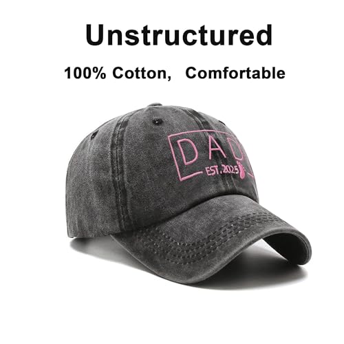 Dad Est 2025 Hat, Dad Gifts for Fathers Day from Daughter Son, Promoted to Daddy Baseball Cap New Father Gift