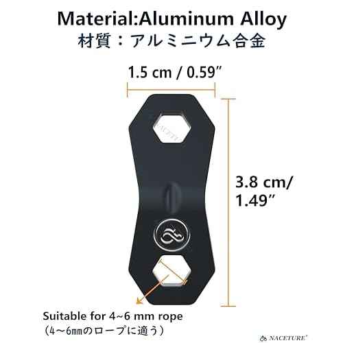 NACETURE Aluminum Alloy Rope Tensioner Tent Guyline Cord Adjuster for Camping, Hiking, Backpacking