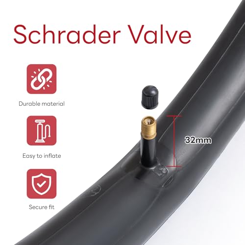 20x2.125/2.2/2.25/2.3/2.35/2.40 Self-Sealing and Self-Healing Bike Tube 20" Replacement Bicycle Tube(Single) Reliable 20 x 2.125-2.40 Inner Tube AV Schrader Valve for Road/Mountain Cycling Scenarios