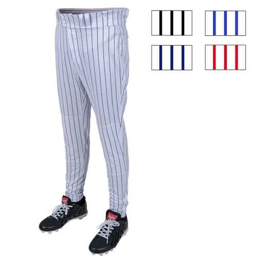 Rawlings Mens Pro 150 Series Baseball Pants | Tapered Jogger Fit | Adult Sizes | Pinstripe | Multiple Colors