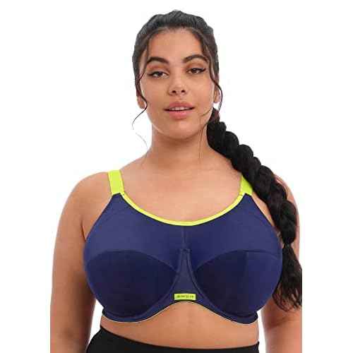 Elomi Womens Energise Sports Bra: High Impact Support. Non-Compression Design, Racerback Option. UK Sizes D-k, Us Sizes D-o