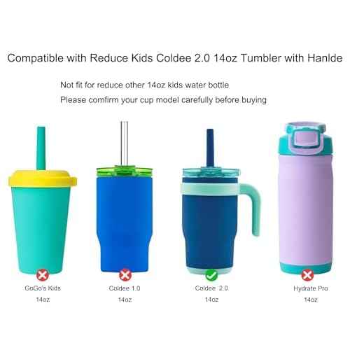 Joshey Tumbler Lid Rubber Seal Replacement Compatible with Reduce Kids Coldee 2.0 Mug 14 oz, 18 oz, 6Pcs BPA-Free Silicone Gasket Accessories