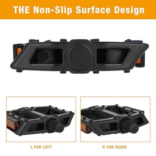 Bike Pedals 9/16" Lightweight Non-Slip Bicycle Platform Pedals - Fits Most Adult Bikes & Mountain Bikes &MTB, Durable and Slip-Resistant Design