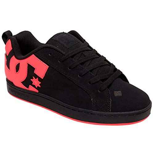 DC womens Court Graffik Low Top Casual Skate Shoe, Black/Hot Pink, 5.5 US