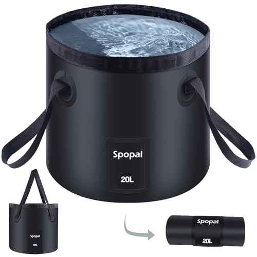 Collapsible Bucket with Handle 20L, Multifunctional Folding Water Container for Camping, Hiking, Traveling, Fishing, Laundry, Gardening, Waterproof, Durable, Lightweight