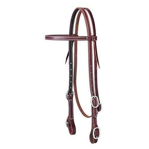 Weaver Leather Working Tack Browband Headstall with Buckle Bit Ends , 5/8"