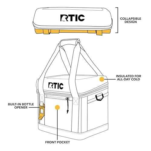 RTIC 28 Can Everyday Cooler, Soft Sided Portable Insulated Cooling for Lunch, Beach, Drink, Beverage, Travel, Camping, Picnic, for Men and Women