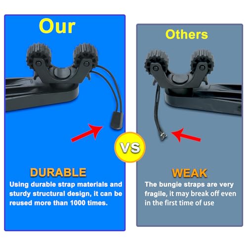 DoubleHeader Kayak Track Paddle Holder, Save Kayak Track Space, Kayak Paddle Clip, Kayak Track Mount Accessories, Kayak Oar/Fishing Net/Gaff Holder for Fishing, Kayak Fishing Accessories