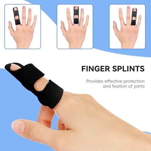 Finger Splint, Universal Trigger Finger Brace for Broken/Arthritis Pain and Sprain Relief, Splints for Middle, Index, Ring (4 Pack,Black)