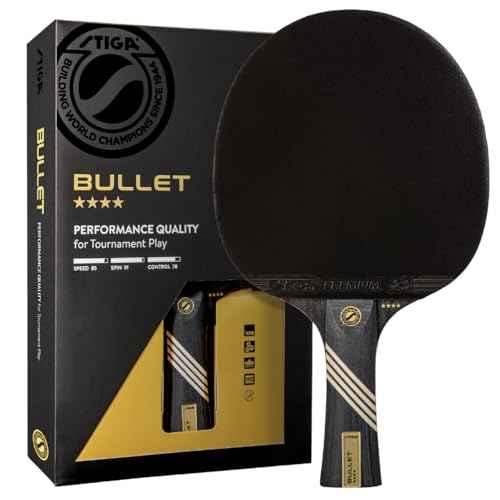 STIGA Bullet Ping Pong Paddle ? 5-ply Extra Light Blade ? 2mm Premium Sponge ? Flared Handle for Masterful Grip ? Performance Table Tennis Racket for Competitive Play
