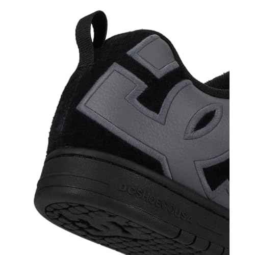 DC Men's Court Graffik SE Skate Sneaker Shoe, Black/Black/Grey, 14