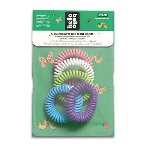 Hello Bello Kids Mosquito Repellent Bracelets, Made with Natural Citronella and Peppermint Oils, 5ct Bag
