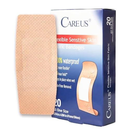 CareUs Pro Elastic & Waterproof Bandages,Latex Free - 20 Count, 1.6 x 4 Inch, Skin-Friendly, 8X Flexibility, Ideal for Sensitive Skin, Gifts for Mom