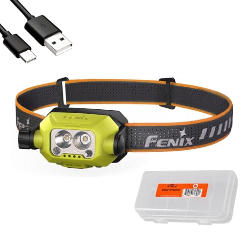 Fenix WH23R Work Headlamp, 600 Lumen USB-C Rechargeable Motion Sensor Activation with Spot and Flood Dual Beam and Organizer