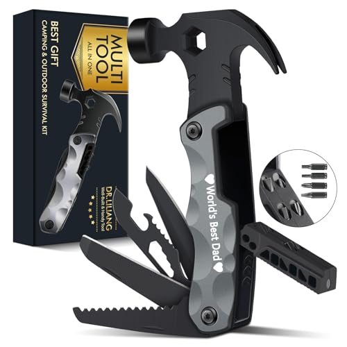 Dad Gifts for Fathers Day from Daughter Son Wife - Multitool Hammer Gifts for Men Camping Accessories 13 In 1 Survival Multi Tools Hammer Cool Gadgets for Men Adults Husband Grandpa Women Birthday