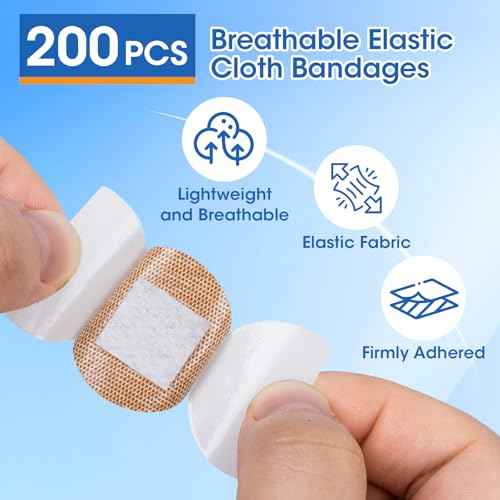 CXYARY 400PCS Round Bandages, Fabric Bandage £¦ Waterproof Bandage Latex Free Used for Emergency Treatment and Skin Wound Care, Circle Bandages Suitable for Small Wounds