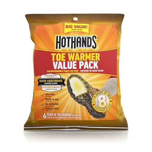 HotHands Toe Warmers - Long Lasting Safe Natural Odorless Air Activated Warmers - Up to 8 Hours of Heat - 6 Pair