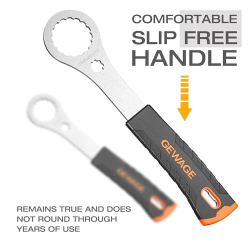 GEWAGE Bicycle Bottom Bracket Tool - Bottom Bracket Removal Install Tool Compatible with Shimano Hollowtech II/BB9000, BBR60,12X46MM - BB Remover with Crank Cap Wrench
