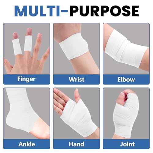 8 Pack Athletic Tape, White Sports Tape, Easy Tear Wrist Tape, Strong Adhesion Tapes for Boxing, Gymnastics, Hockey, Soccer, Lacrosse and First Aid(1.5in x 184ft Total)