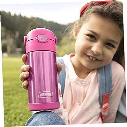 THERMOS FUNTAINER 12 Ounce Kids Straw Bottle - Stainless Steel Vacuum Insulated, Blue Color