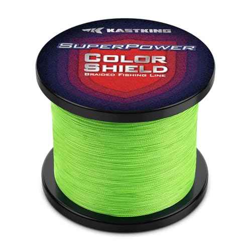 KastKing Superpower ColorShield Braided Fishing Line - Colorfast Braided Line, 100% Solution Dyed UHMWPE Fiber, Smooth & Strong Superline, Near Zero Stretch, Sensitive, High Abrasion Resistance