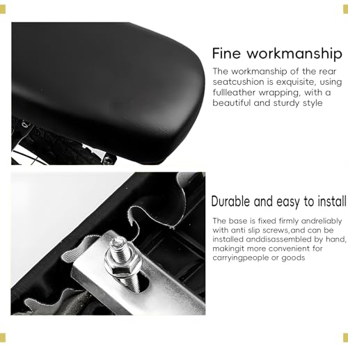 Thickened Bike Seat Pad ? Manned Rear Bike Seat Cushion, Kids Bike Seat Cushion for Comfortable Rides, Screw-Mounted Bicycle Saddle, Ebike Seats for Long Journeys