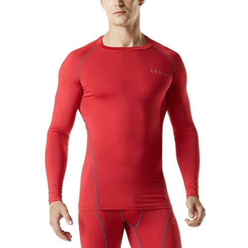 TSLA Men's Thermal Long Sleeve Compression Shirts, Athletic Base Layer Top, Winter Gear Running T-Shirt