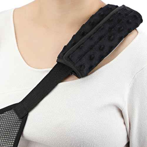Cushioned Arm Sling Padding for Neck Slim Sling Pad Neck Strap Cushion Comfort Shoulder Support Rotator Cuff Surgery Arm Immobilizer Brace Carry Padded Cover Pillow Wrist Hand Injury, Pack of 1 Black